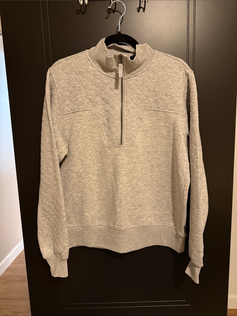 Lands' End Women's Quilted Half-Zip Pullover - Light Gray